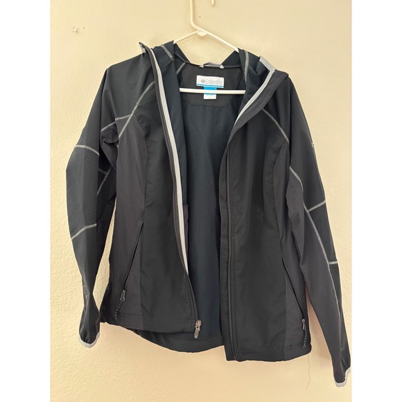 Columbia Softshell Jacket Hooded Black Activewear Womens Medium
(A699) - Picture 1 of 3